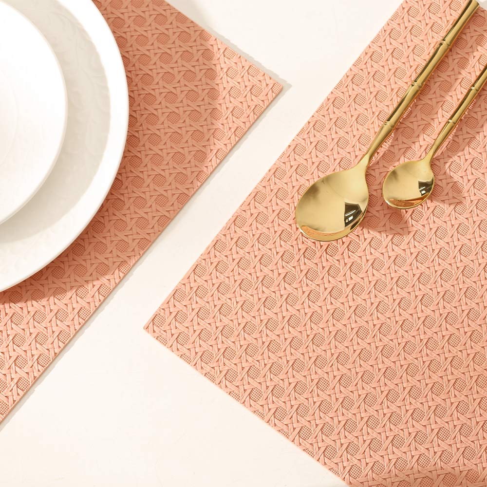 Viennese Reversible Mats, Set of 6 - Deep Pink