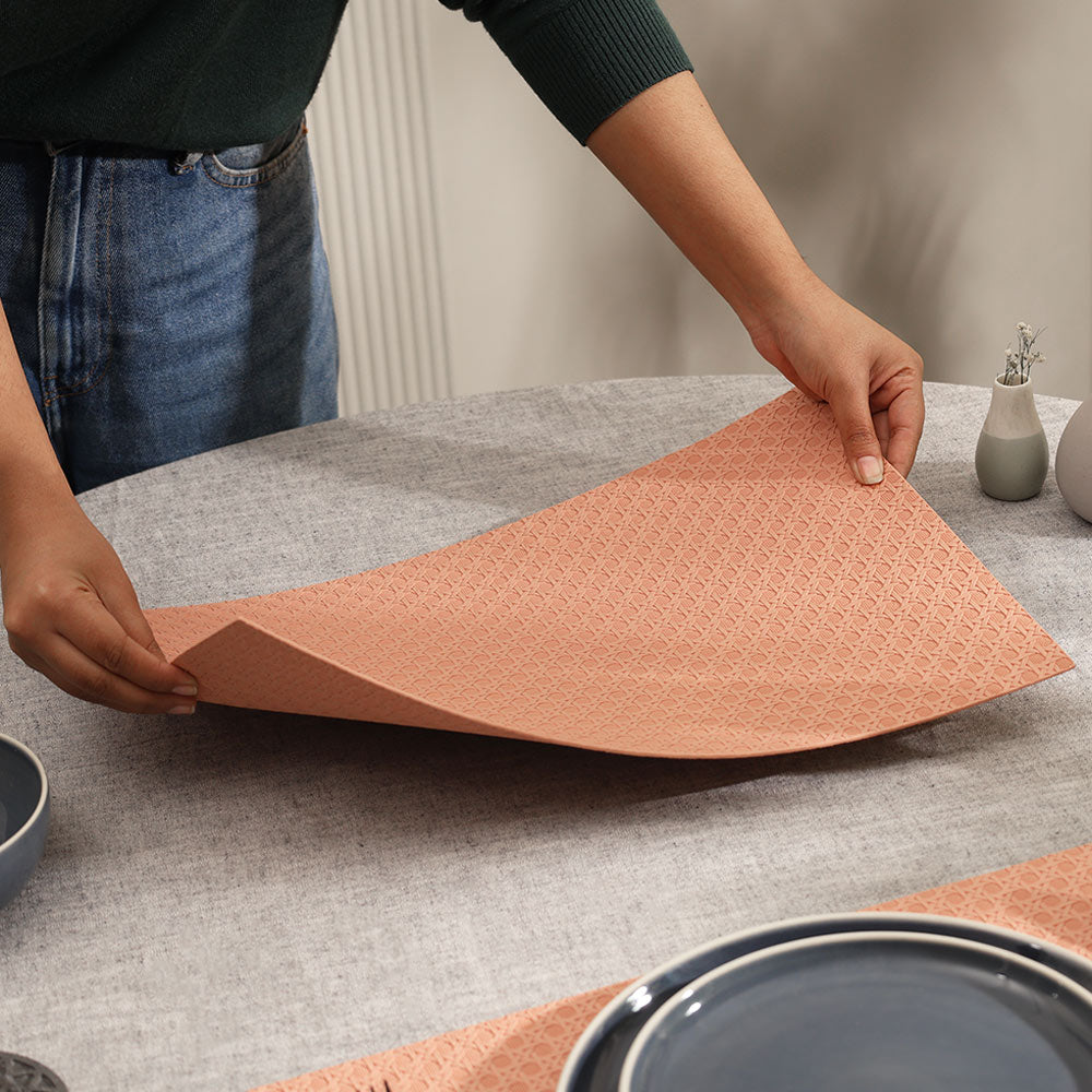 Viennese Reversible Mats, Set of 6 - Deep Pink