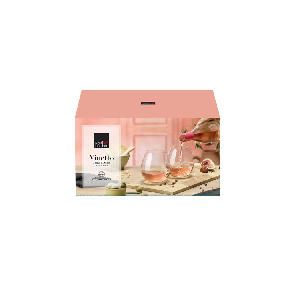 Vinetto Wine Glasses 470ml, Set of 4