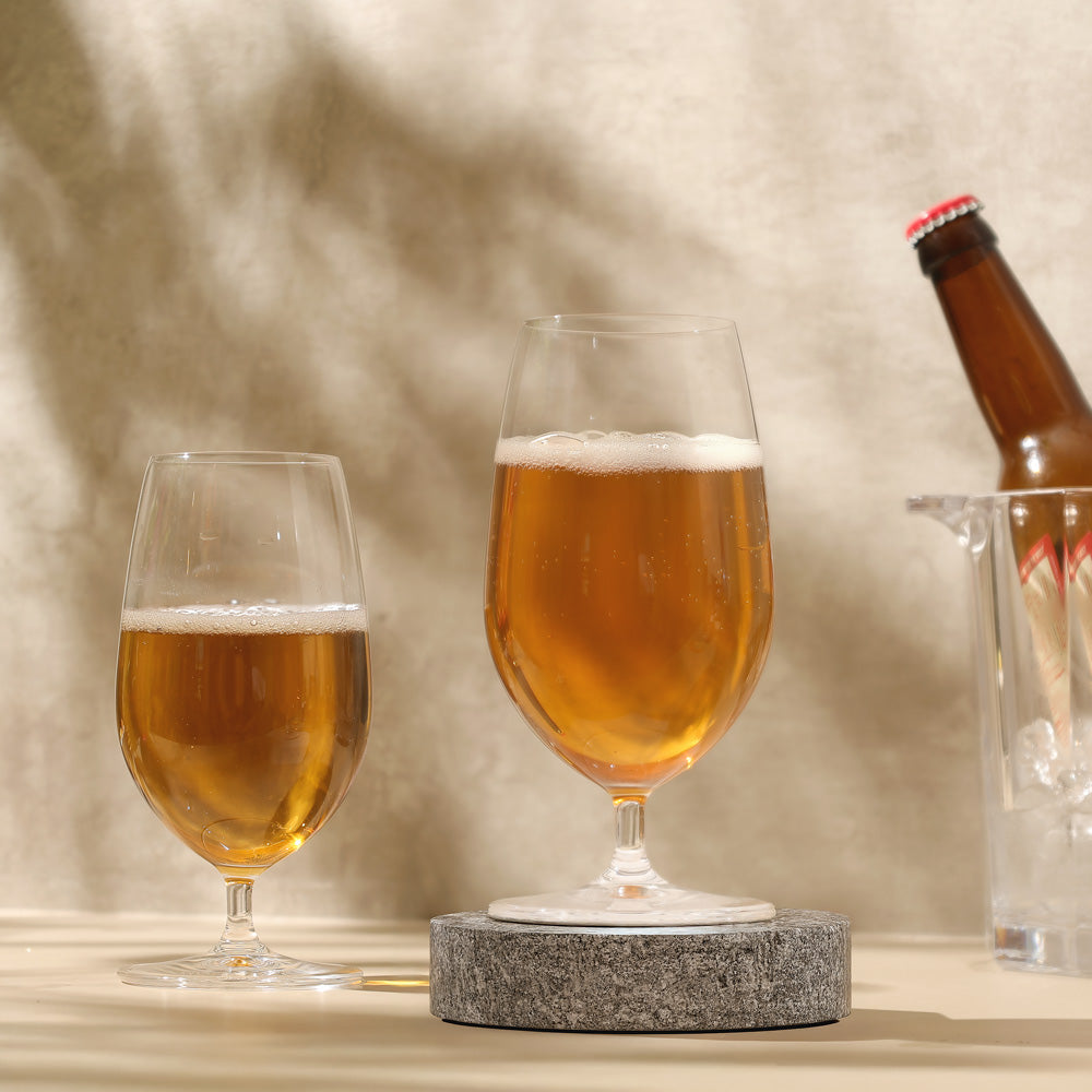 Vintage Beer Glasses 410ml, Set of 2