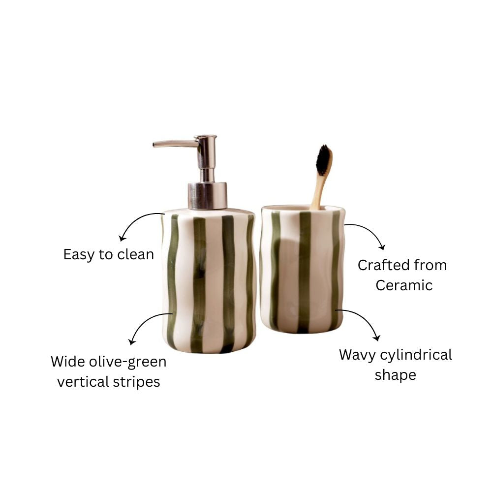 Vita 2-piece Bathroom Set - Olive Cream