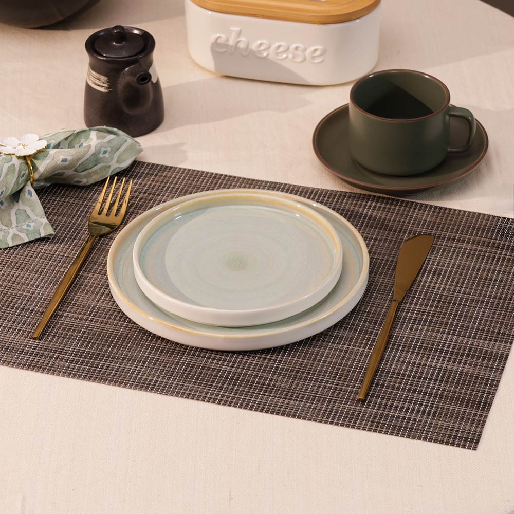 Trellis Mesh Rectangular Placemats, Set of 4 - Asphalt