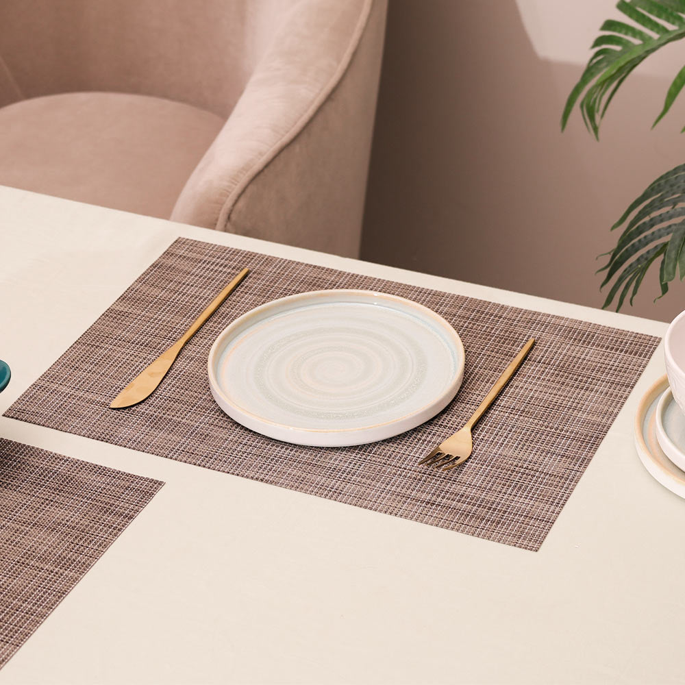 Trellis Mesh Rectangular Placemats, Set of 4 - Asphalt