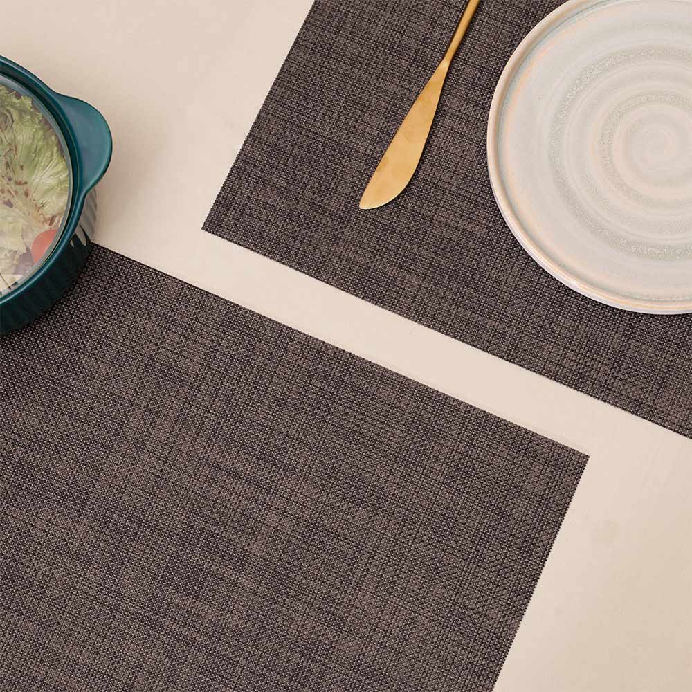 Trellis Mesh Rectangular Placemats, Set of 4 - Charcoal