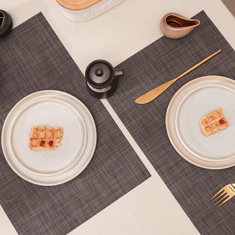 Trellis Mesh Rectangular Placemats, Set of 4 - Charcoal