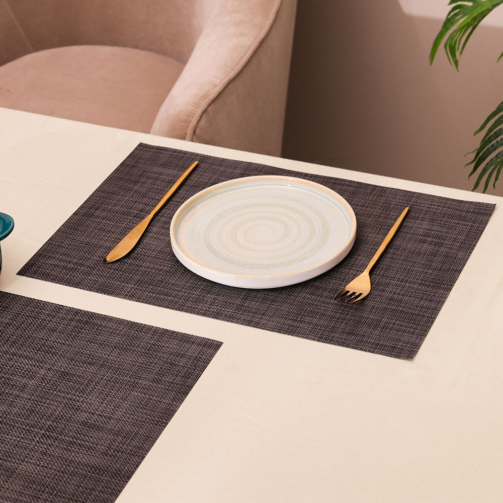 Trellis Mesh Rectangular Placemats, Set of 4 - Charcoal