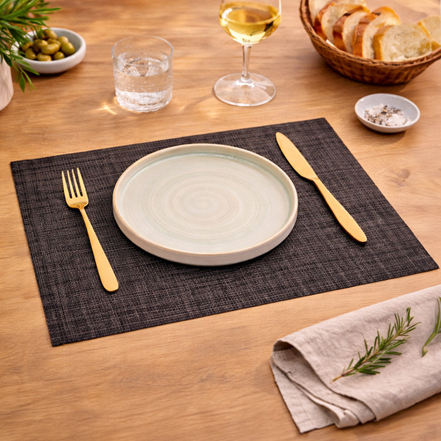 Trellis Mesh Rectangular Placemats, Set of 4 - Charcoal