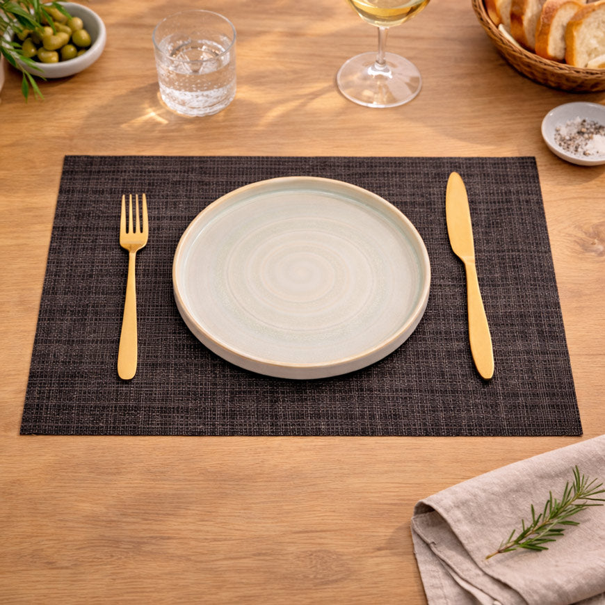 Trellis Mesh Rectangular Placemats, Set of 4 - Charcoal