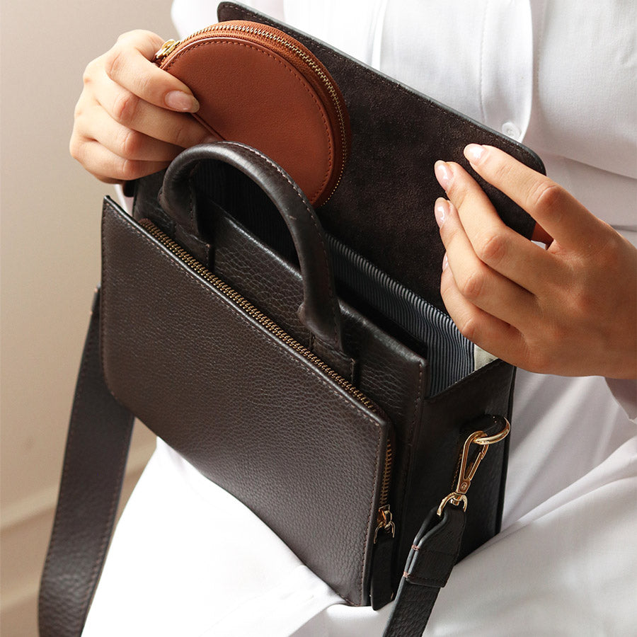 Voyager Crossbody Bag Mini - Dark Brown