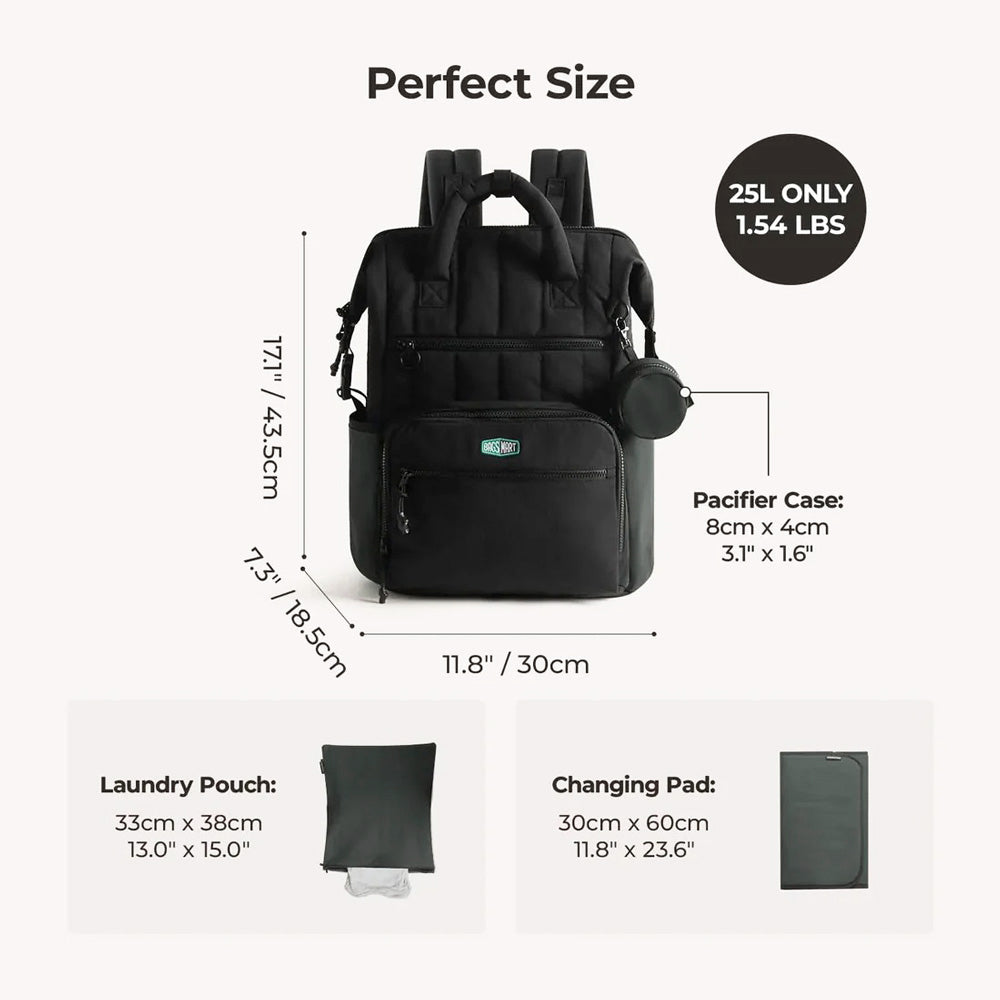 Paz Diaper Backpack 25L - Black