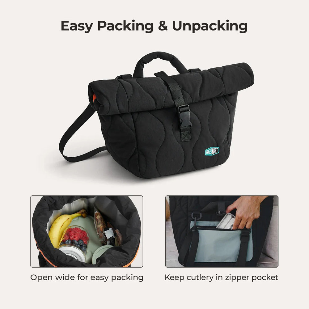 Walker Insulated Lunch Bag - Black