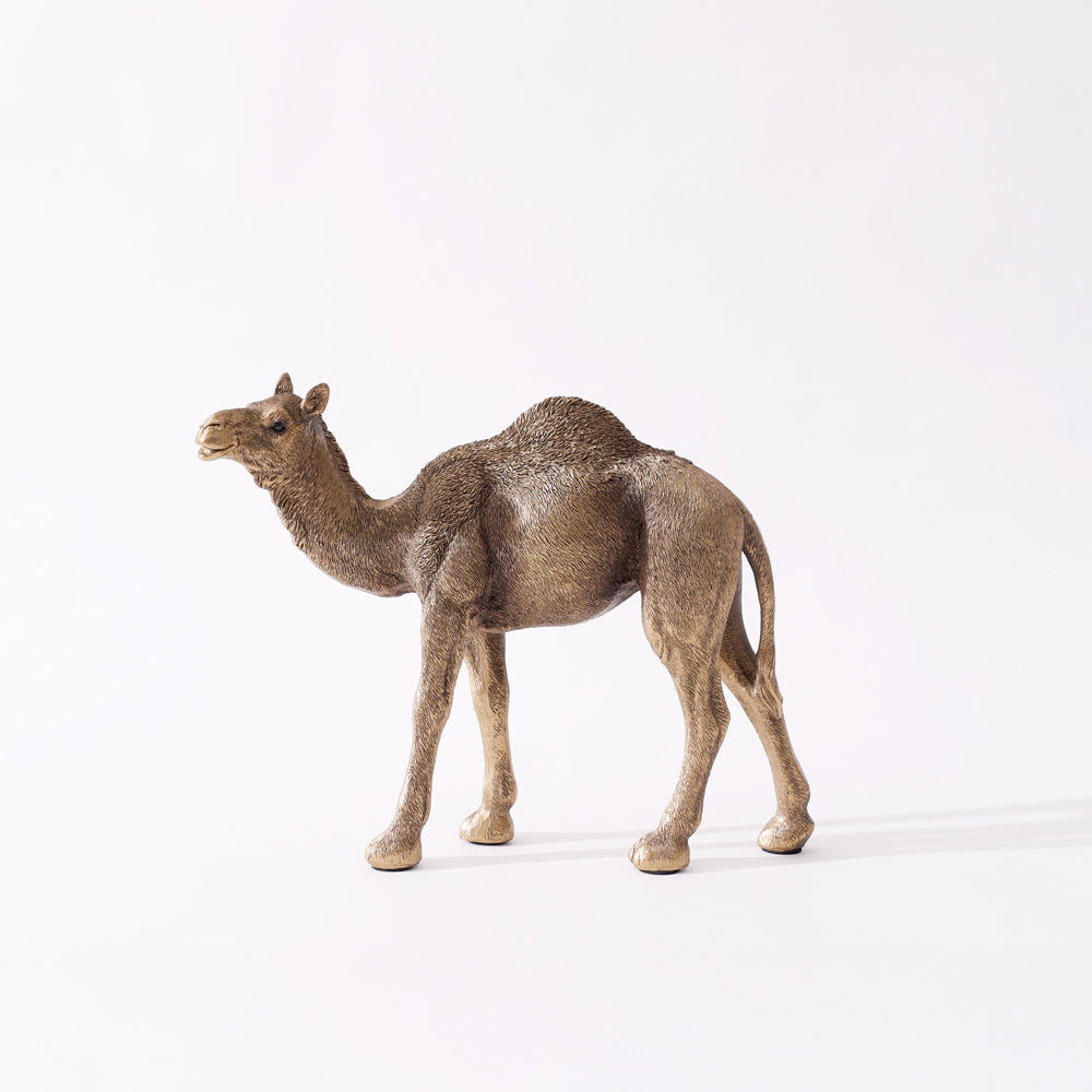 Walking Camel Sculpture Small - Dark Gold