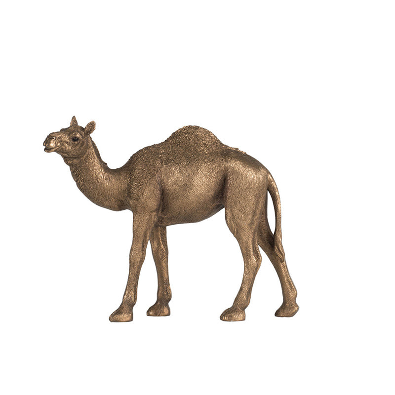 Walking Camel Sculpture Small - Dark Gold