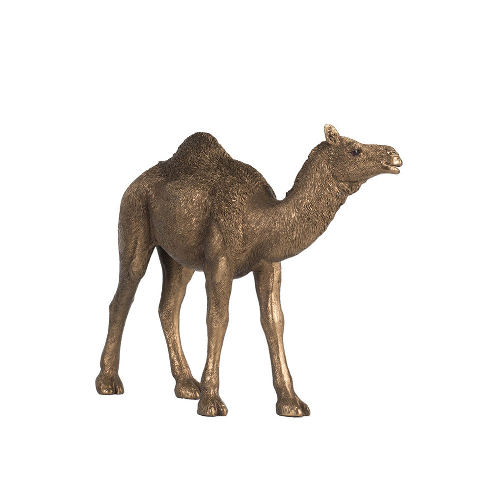 Walking Camel Sculpture Small - Dark Gold