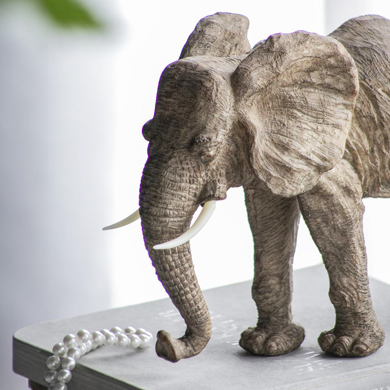 Walking Elephant Sculpture Large - Brown