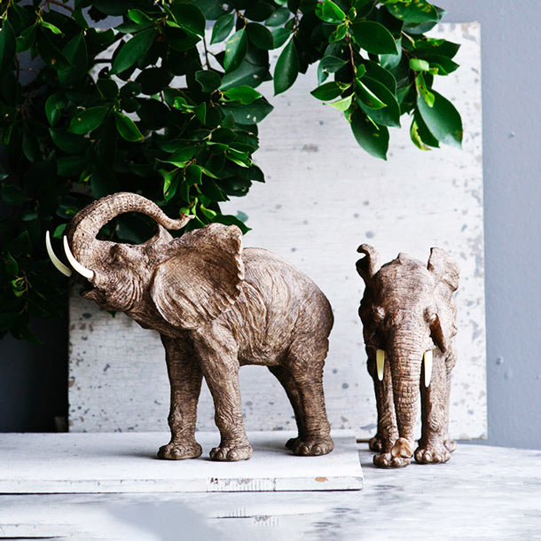 Walking Elephant Sculpture Large - Brown