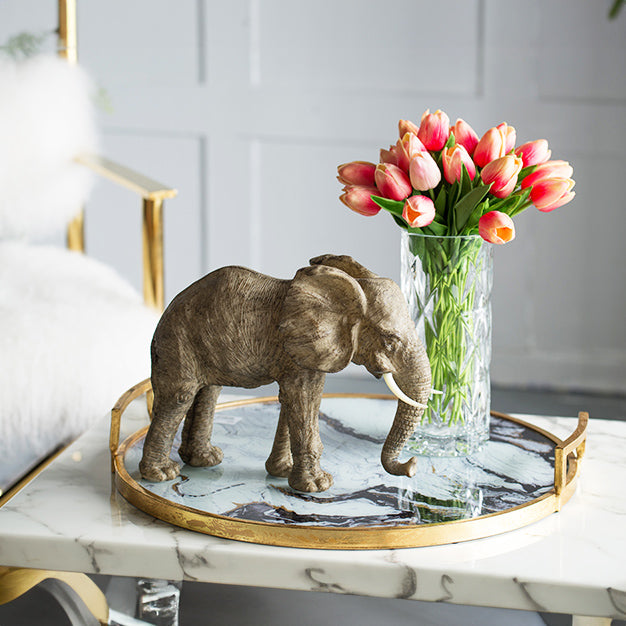 Walking Elephant Sculpture Large - Brown