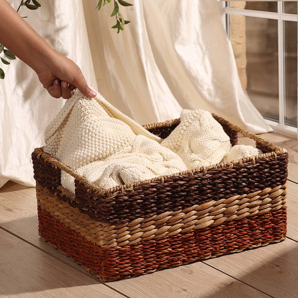 Water Hyacinth Storage Basket Large - Earthy