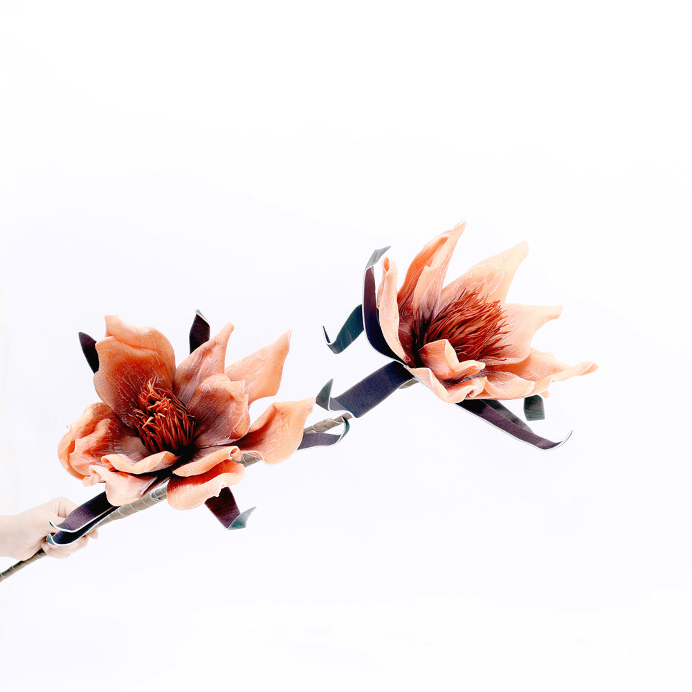 Water Lily Faux Stem - Burnt Orange