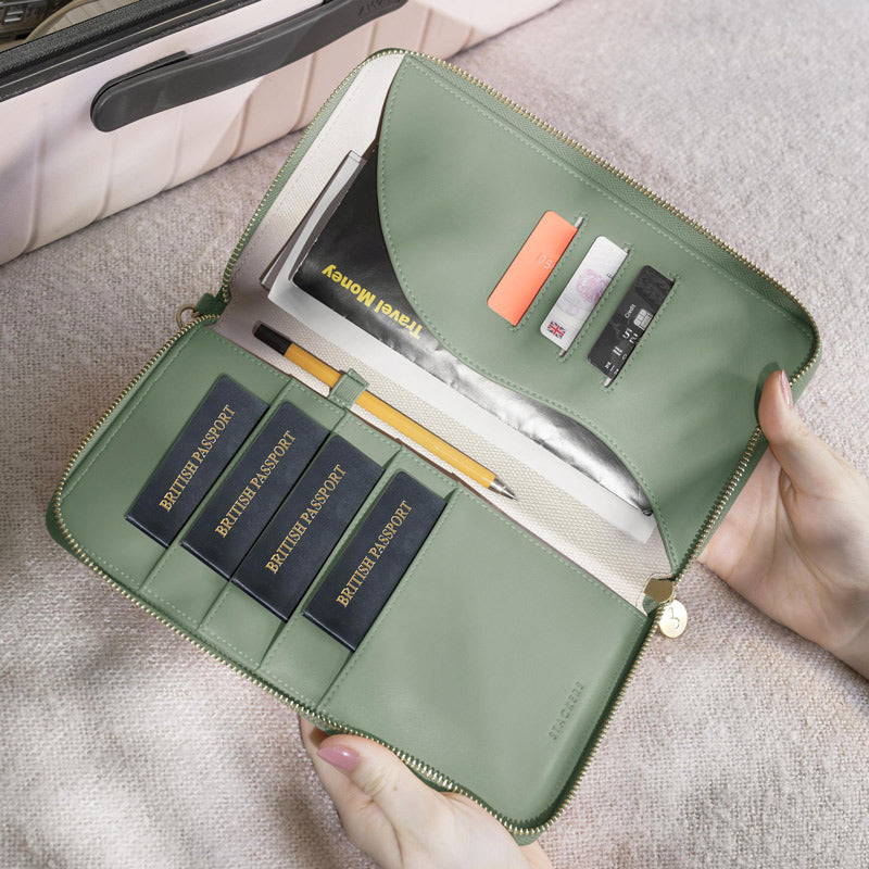 Wave Family Passport Holder - Green