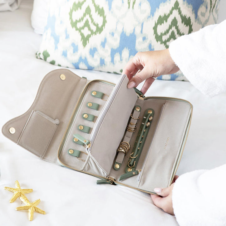 Wave Jewellery Roll - Green