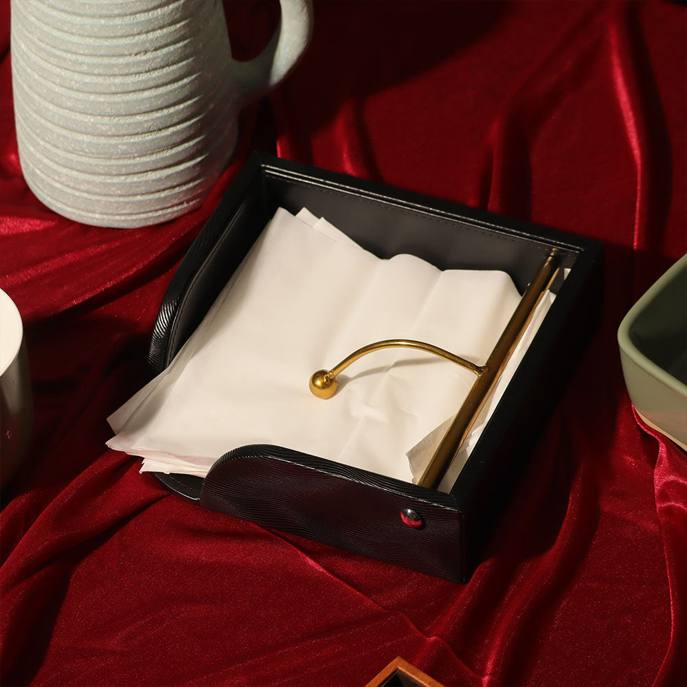 Wave Flat Napkin Holder - Black