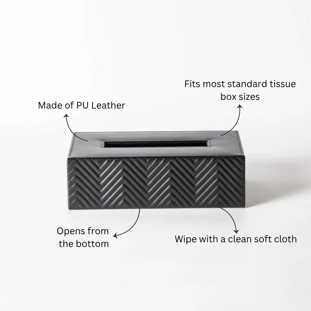 Waverly Tissue Box Holder - Black