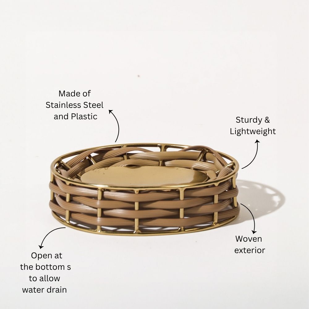 Weave Soap Dish - Sand Gold