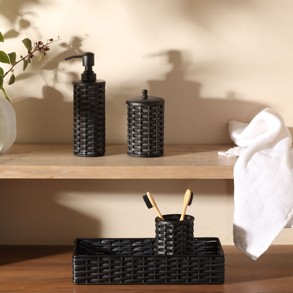 Weave Storage Tray Small - Charcoal Black