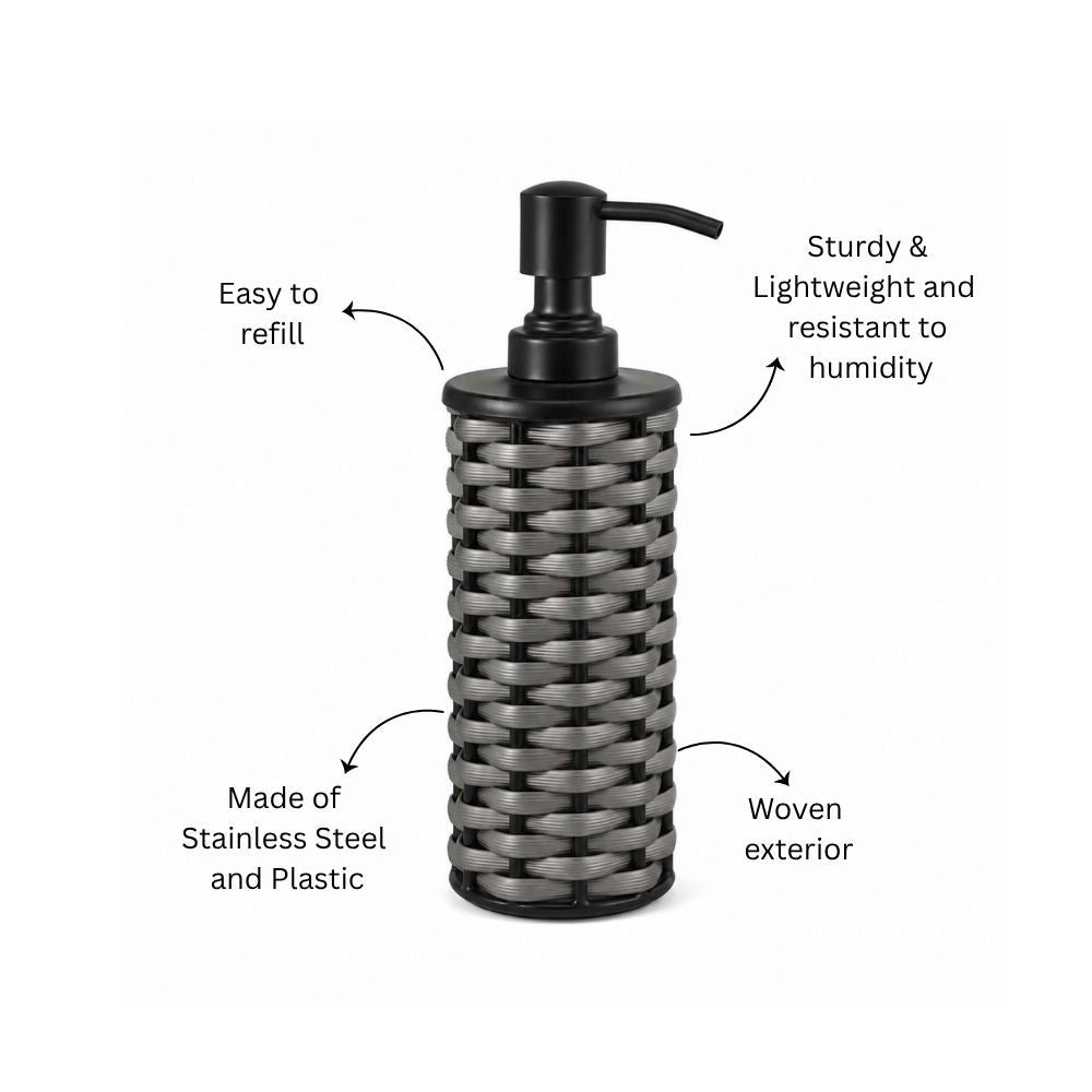 Weave Soap Dispenser - Grey Black
