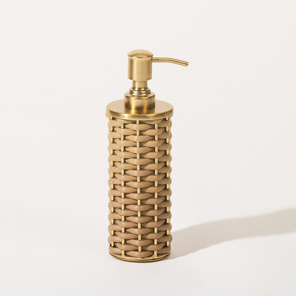 Weave Soap Dispenser - Natural Gold