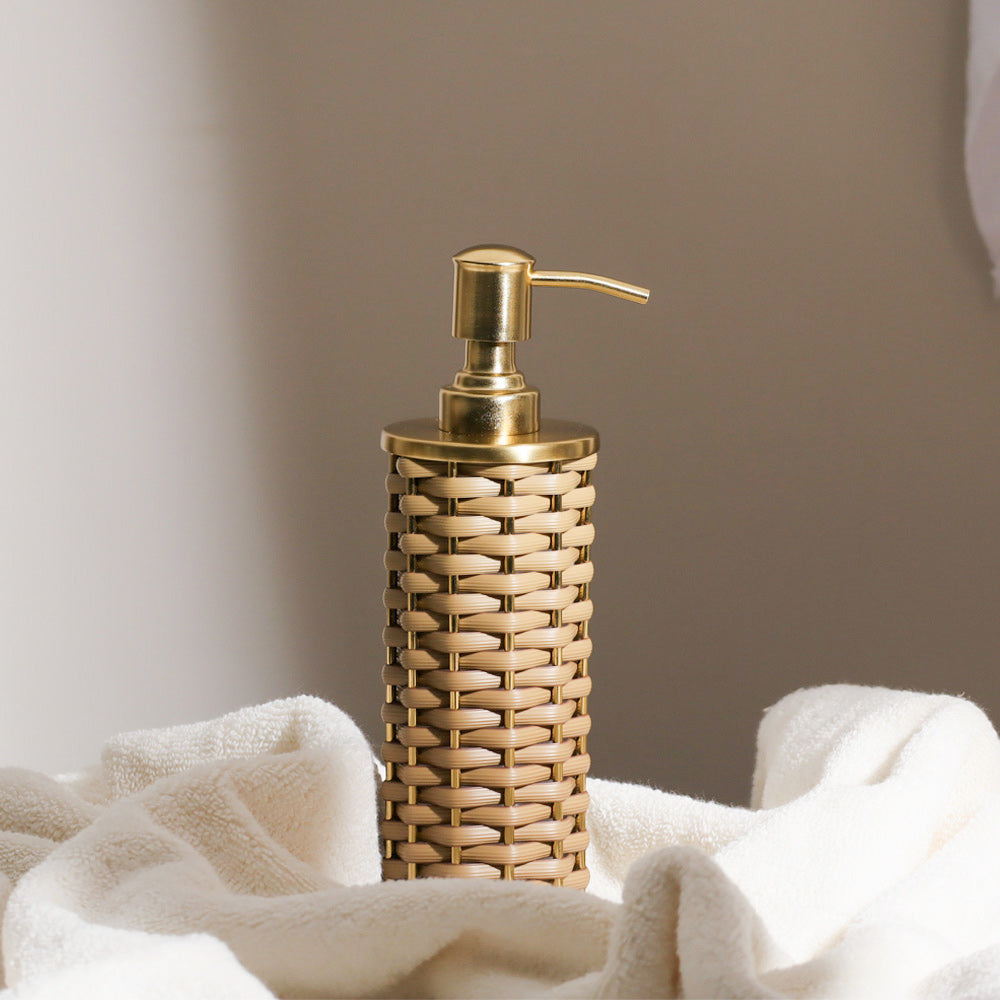 Weave Soap Dispenser - Natural Gold