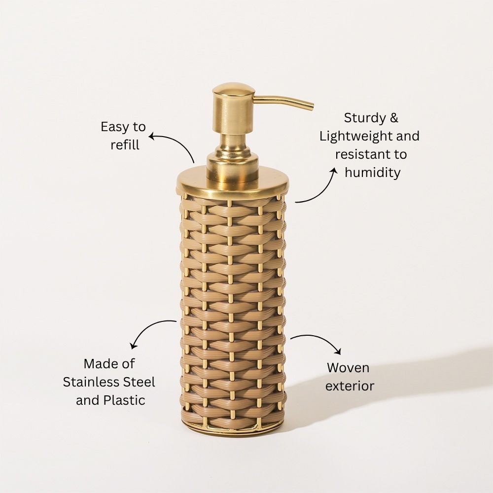 Weave Soap Dispenser - Sand Gold