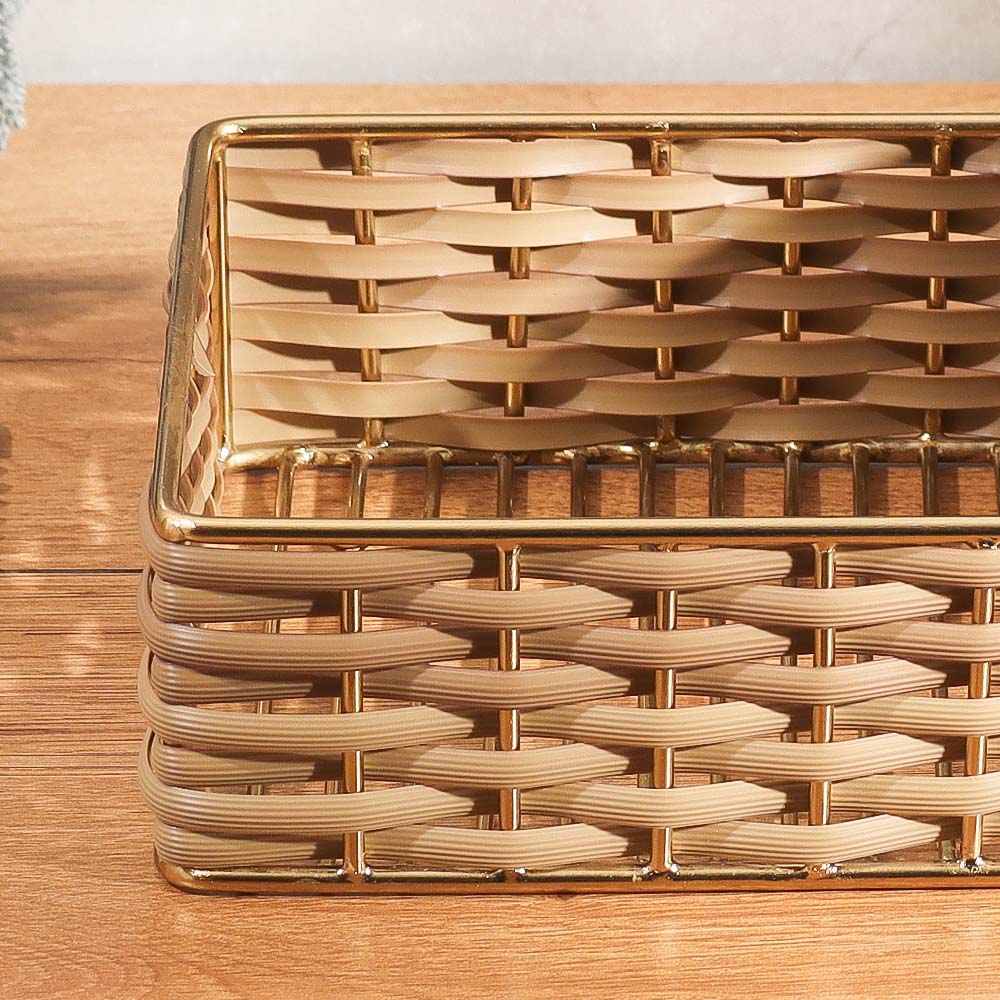 Weave Storage Tray Small - Sand Gold