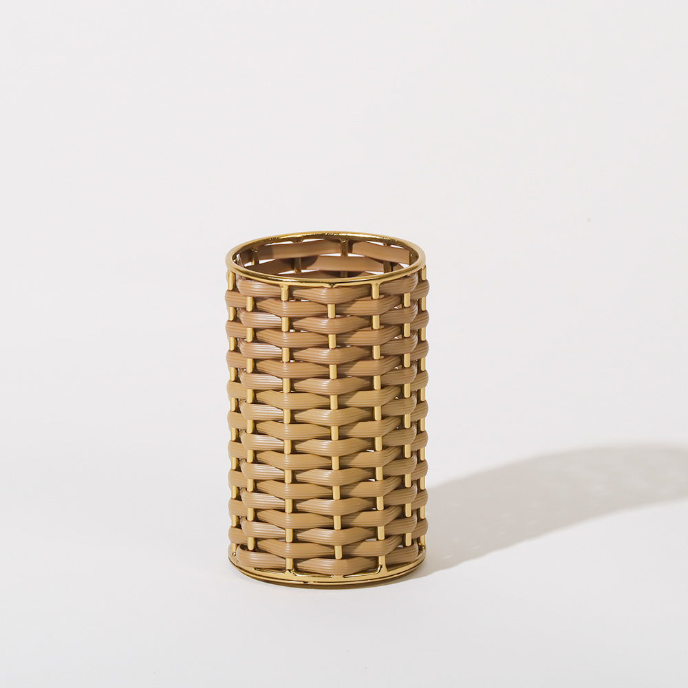 Weave Toothbrush Tumbler - Sand Gold