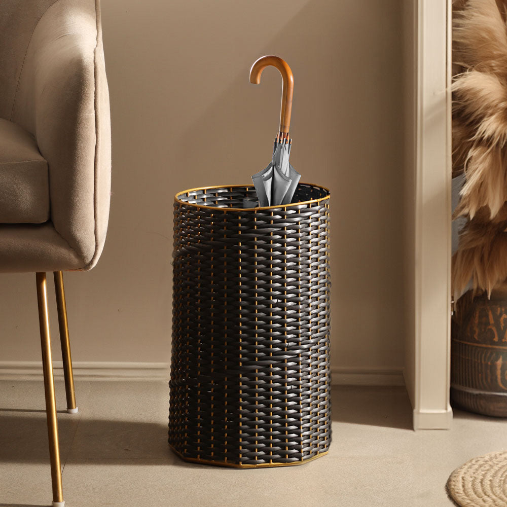 Weave Umbrella Stand - Charcoal Black