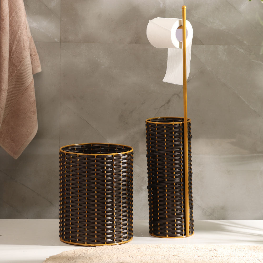Weave Waste Basket - Brown Gold