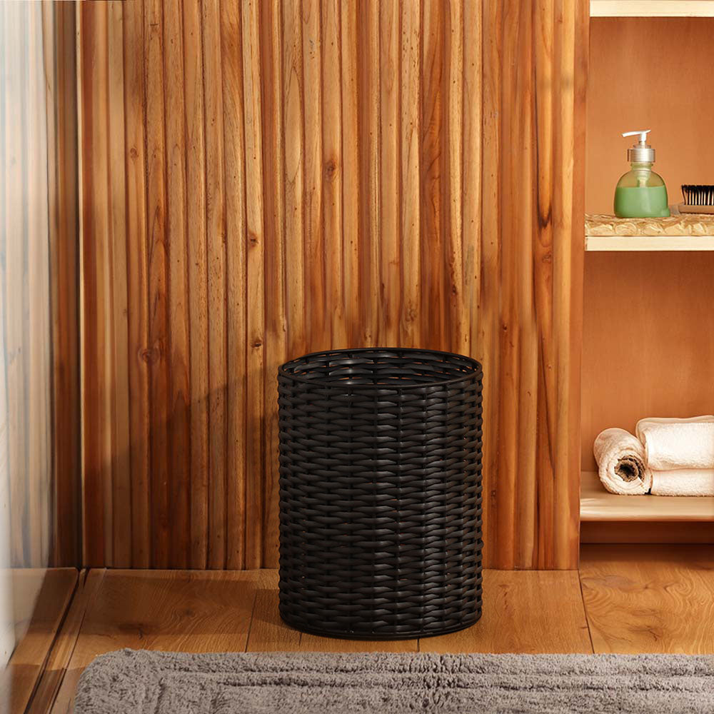 Weave Waste Basket - Charcoal Black