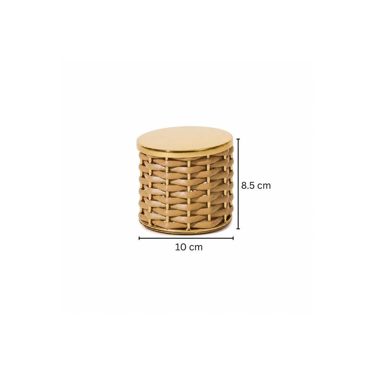 Weave Storage Jar With Lid - Sand Gold