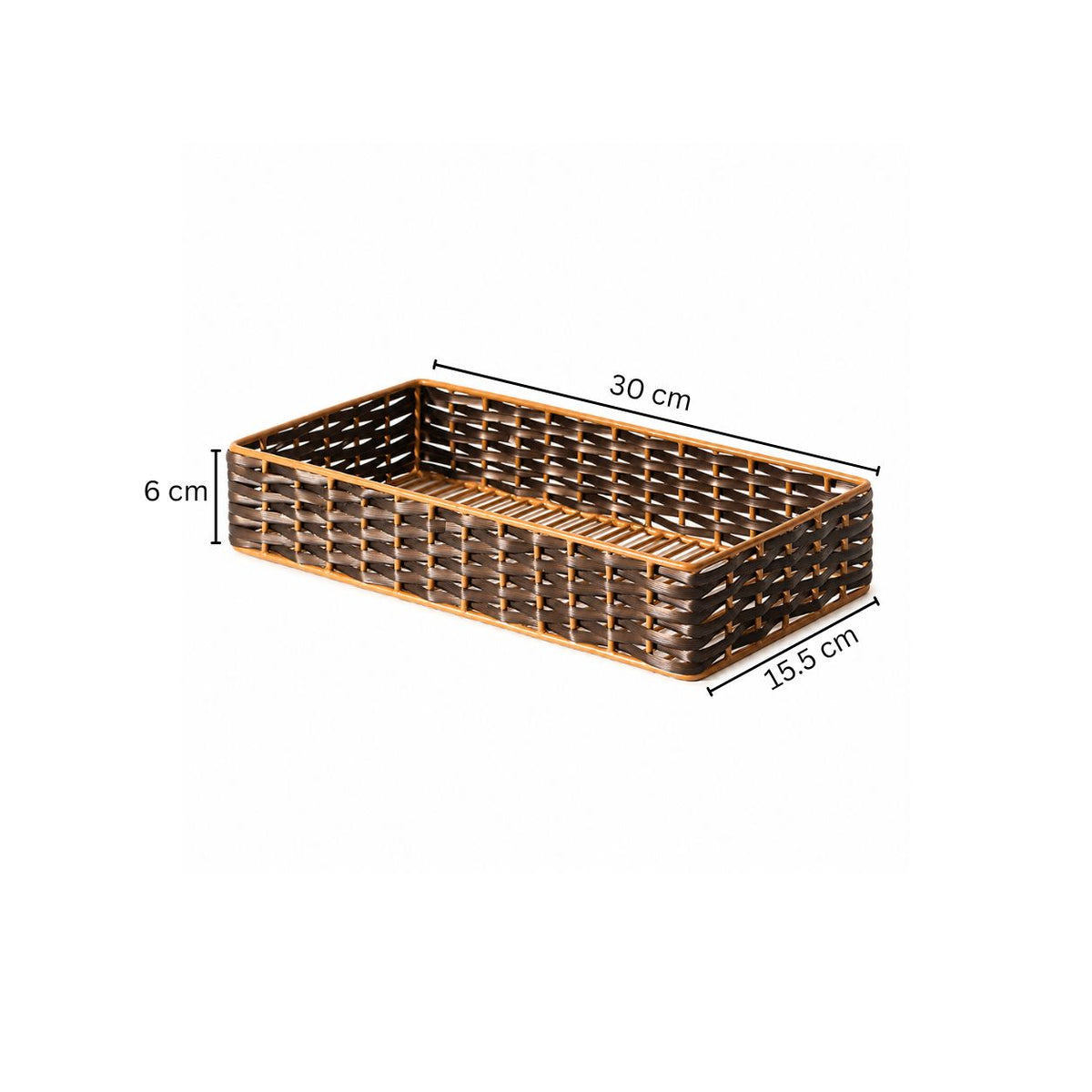 Weave Storage Tray Small - Brown Gold