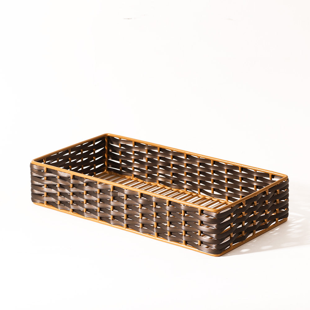 Weave Storage Tray Small - Brown Gold