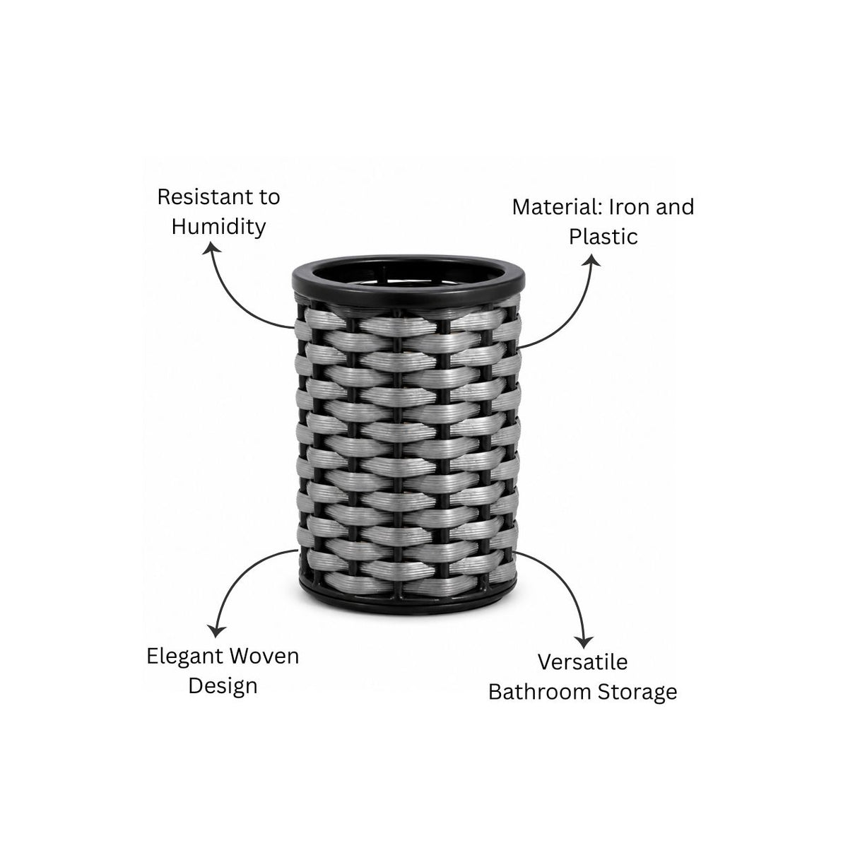 Weave Toothbrush Tumbler - Grey Black