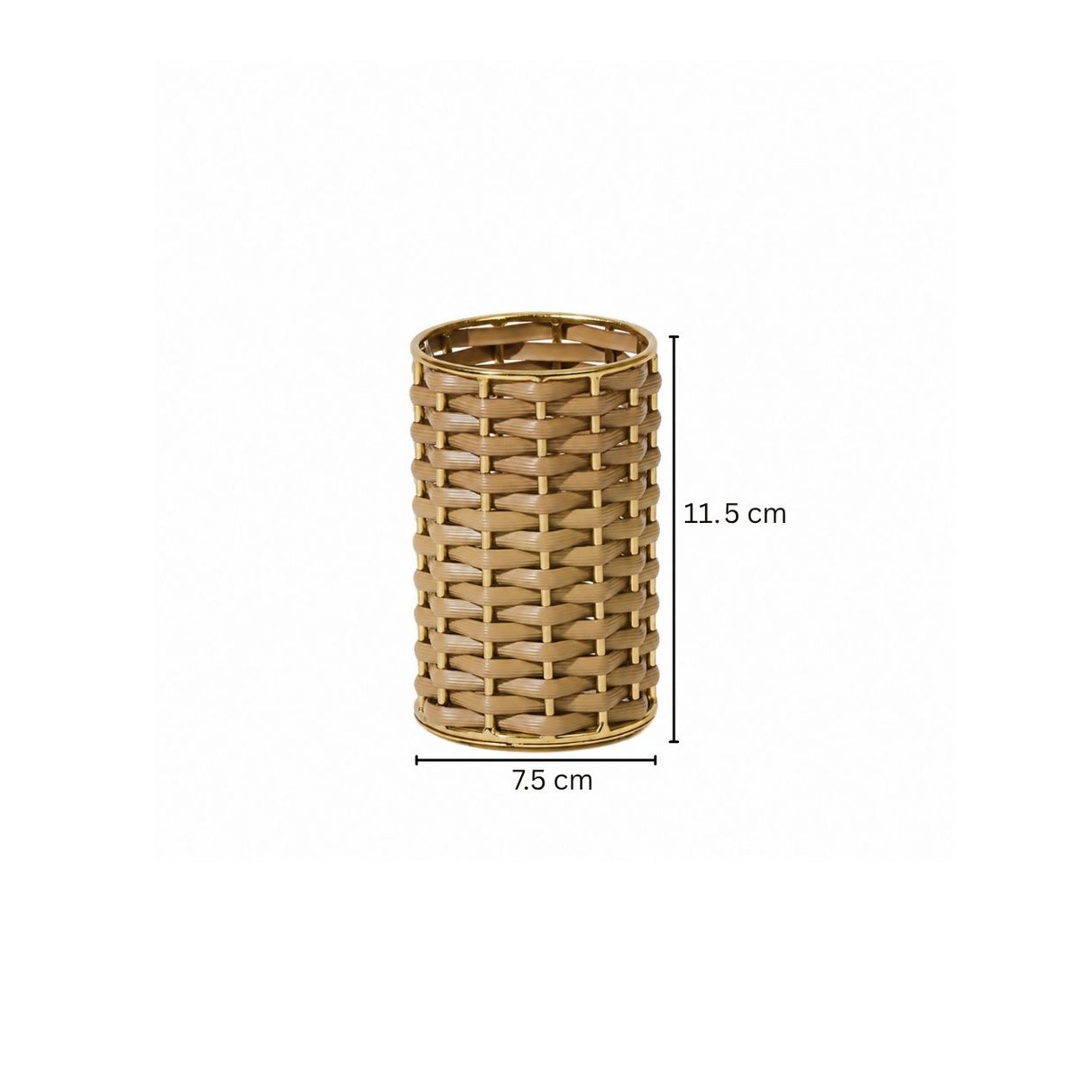Weave Toothbrush Tumbler - Sand Gold