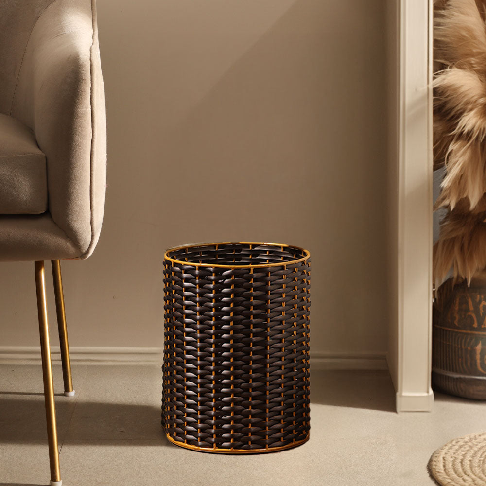 Weave Waste Basket - Brown Gold
