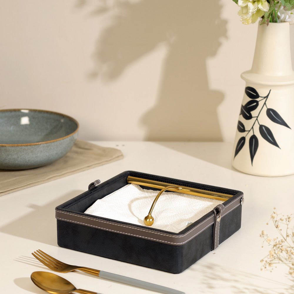 Devon Square Napkin Holder - Black