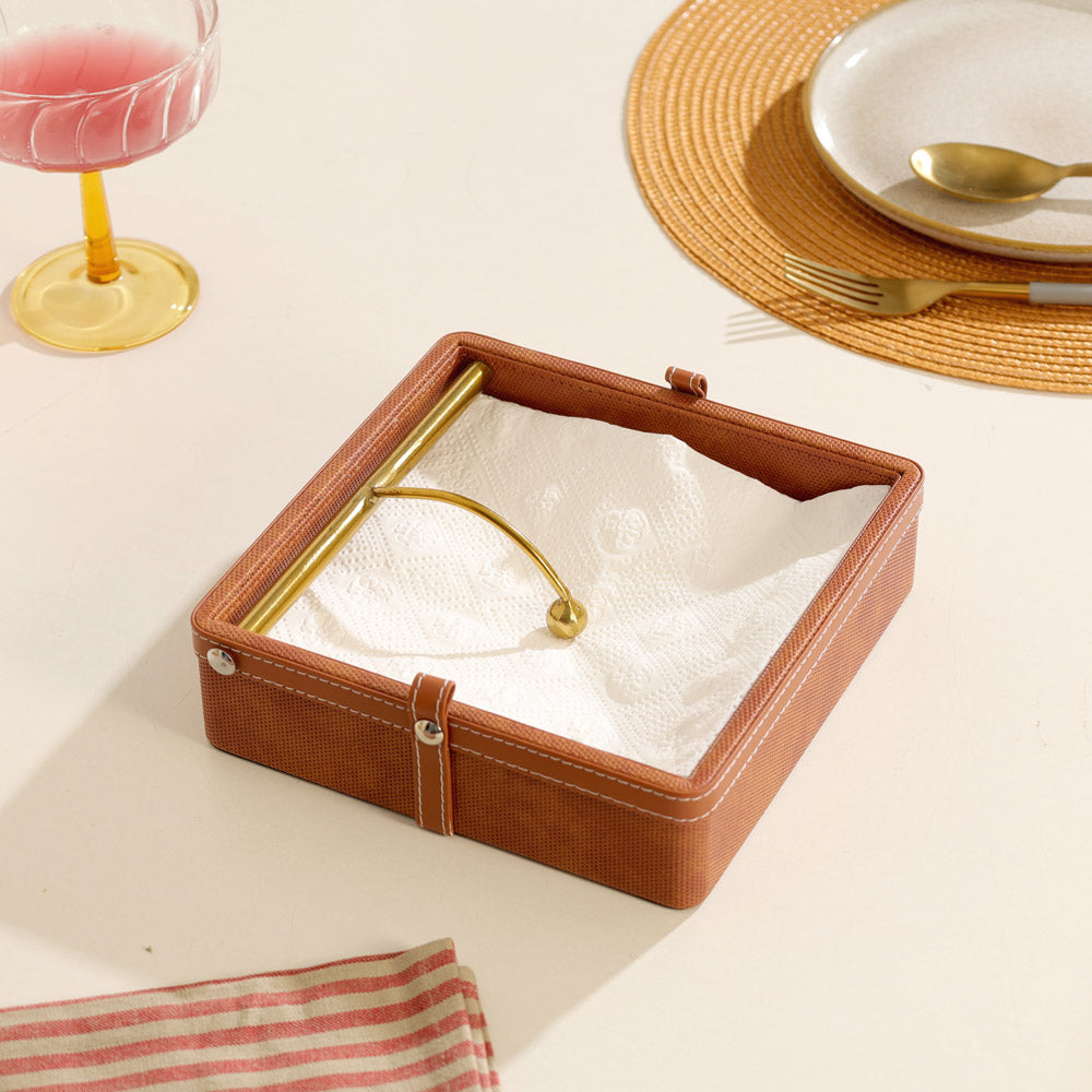 Devon Square Napkin Holder - Umber