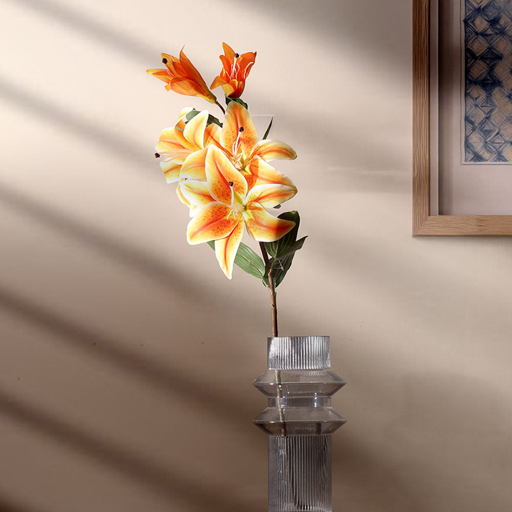 Wild Lily Faux Stem - Sunset Orange