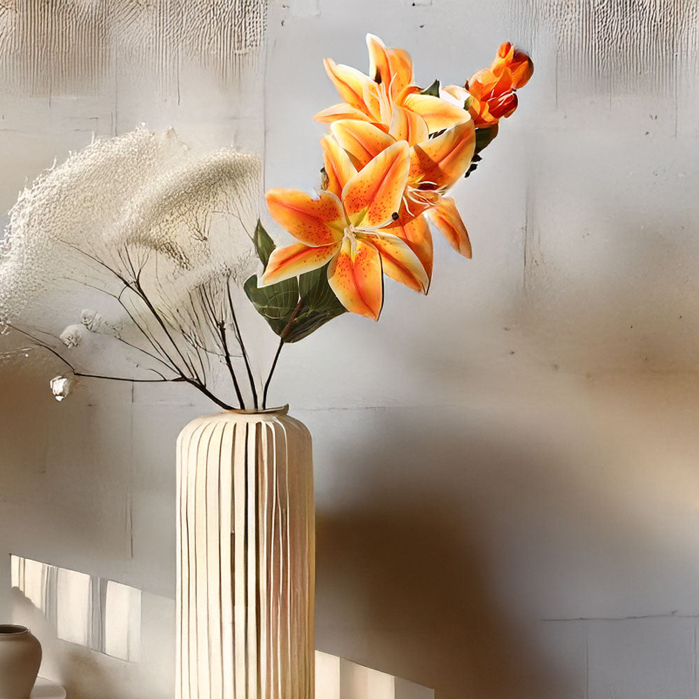 Wild Lily Faux Stem - Sunset Orange