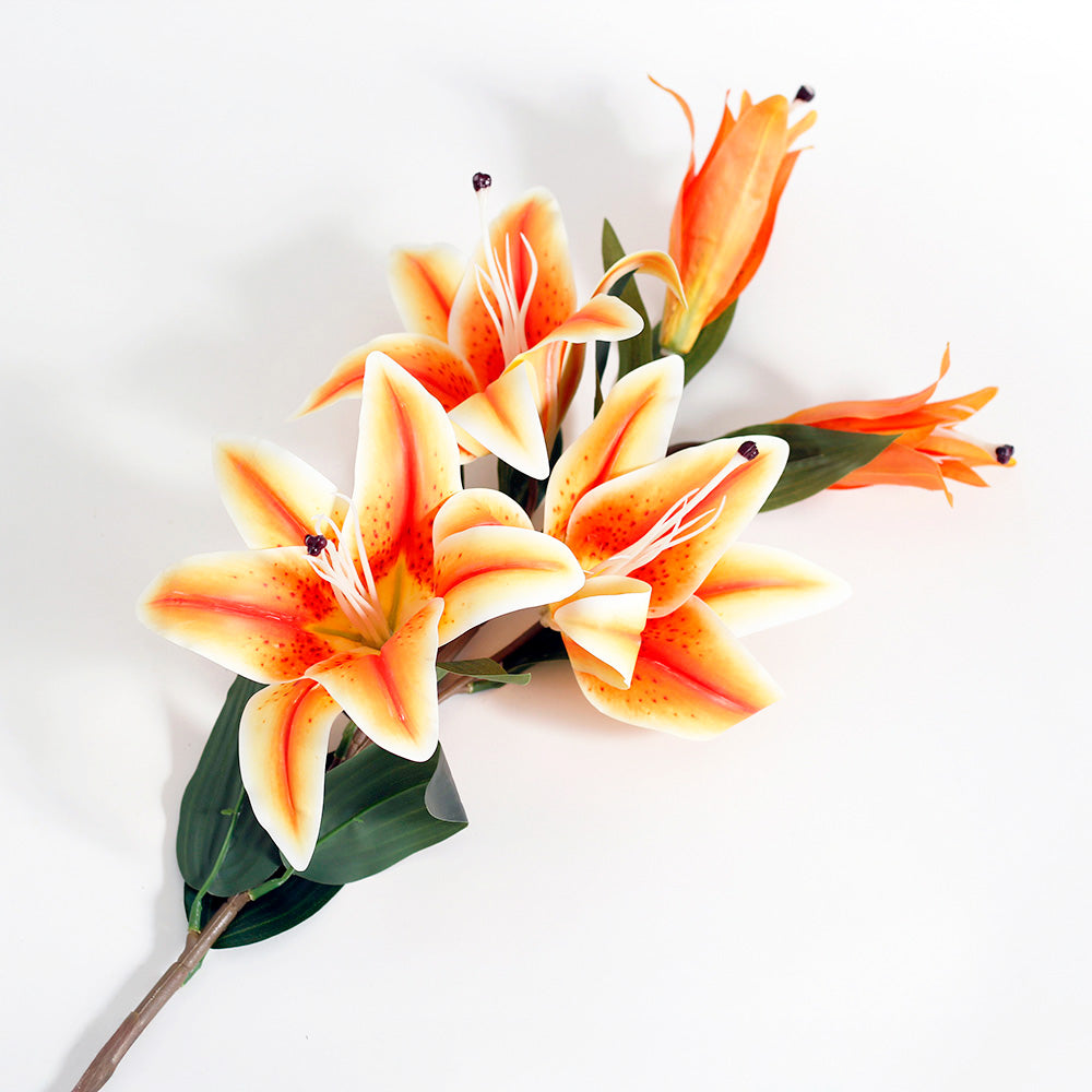 Wild Lily Faux Stem - Sunset Orange
