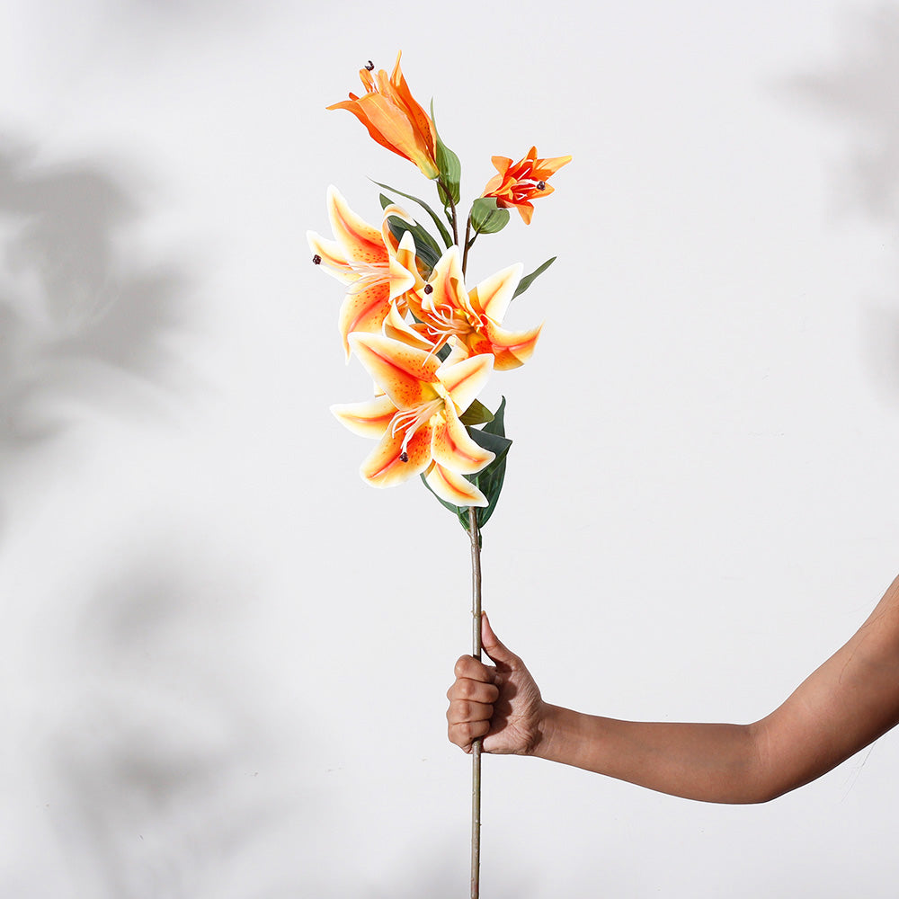Wild Lily Faux Stem - Sunset Orange